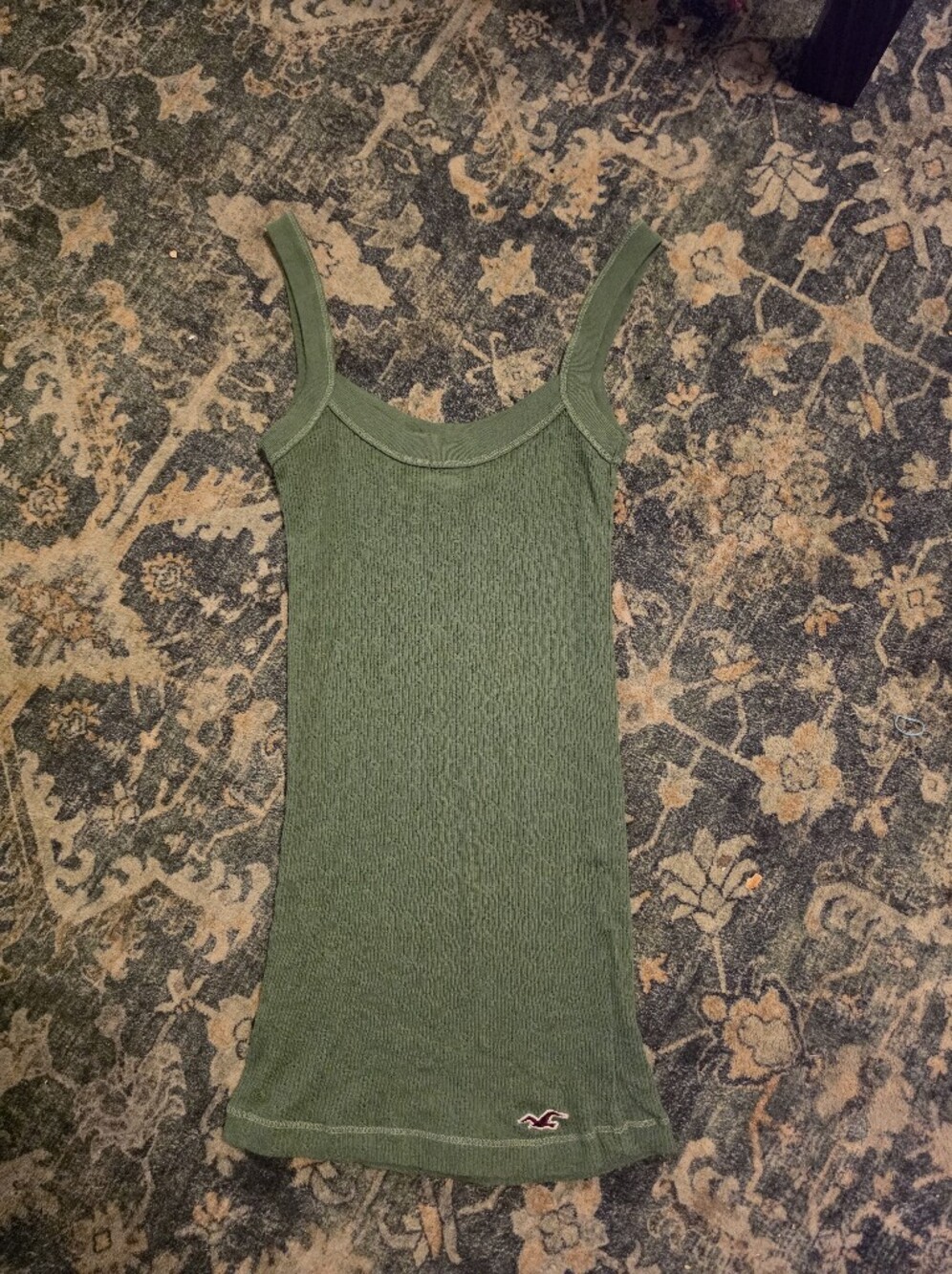 Hollister Olive Green Ribbed Tank Top